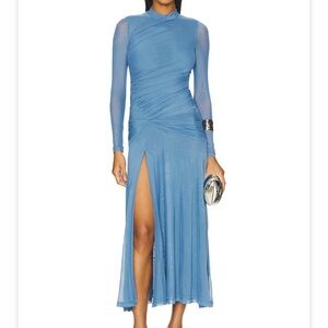 Bardot Long Sleeve Blue Dress